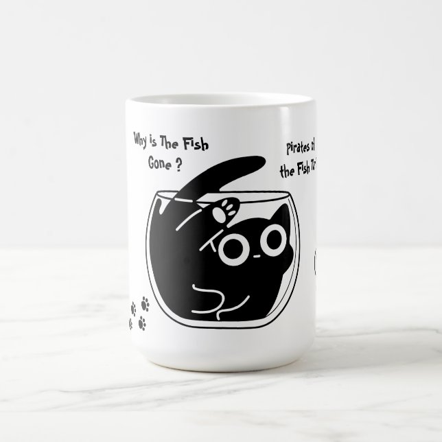 Mug Magic Chat Mignon, Chat Drôle, Script Drôle, Moderne  (Centre)