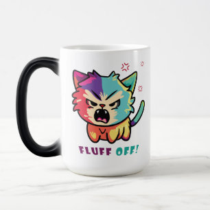 Mug Magic Chat mignon fâché en train de baiser Fluff Off.