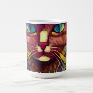 Mug Magic Chat mosaïque marocaine art abstrait motif kitty