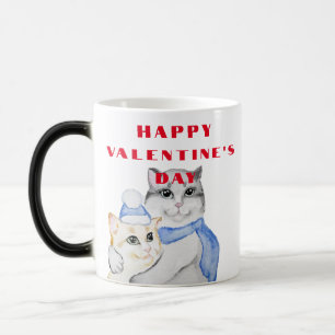 Mug Magic Chats mignonettes à l'aquarelle le jour de la Sain