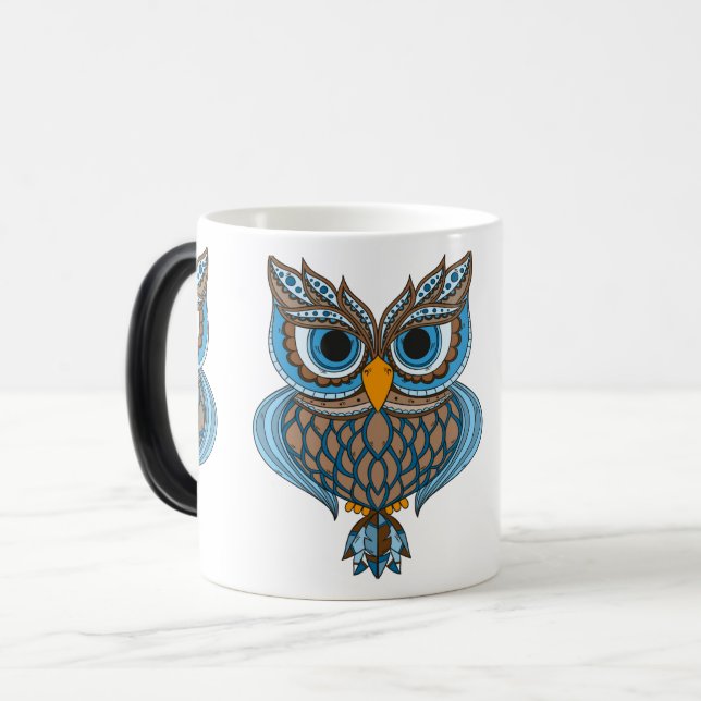 Mug Magic Chouette bleue (Devant gauche)
