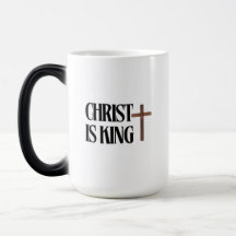 Christ est Roi | Texte Noir et Croix en Bois Marro