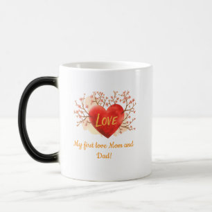 Mug Magic Coupe My First Love - Maman et Papa   Coeur Design