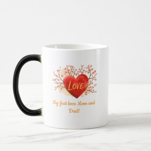 Mug Magic Coupe My First Love - Maman et Papa | Coeur Design (Gauche)