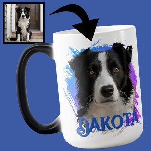 Mug Magic Cuisine moderne et amusante Bordure Bleue Collie C