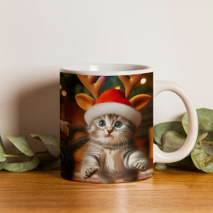 Mug Magic Cute chatons avec le Père Noël et casquettes de re