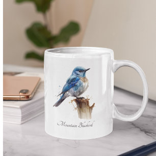 Mug Magic Cute Petite Montagne Bluebird Aquarelle, personnal