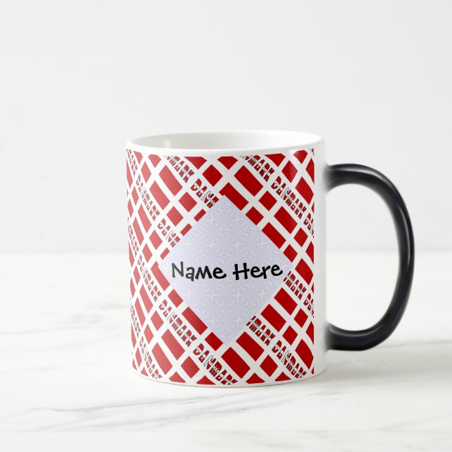 Mug Magic Danmark Dannebrog Personnalisé en Carreaux (Droite)