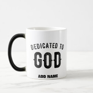 MUG MAGIC DÉDIÉ À DIEU COOL PERSONNALISABLE NOIR TEXTE
