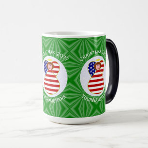 Mug Magic Drapeau de Noël ange aux cheveux roux personnalisé