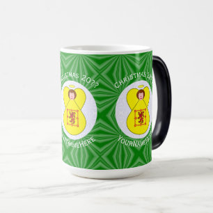Mug Magic Drapeau de Noël personnalisé à l'ange Lion Rampant