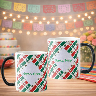 Mug Magic Drapeau du Mexique personnalisé en mosaïque