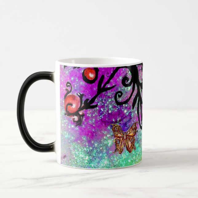 MUG MAGIC ÉCLAIRAGE À BOUTEILLE, MONOGRAMME FLORAL NOIR, (Gauche)