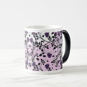 Mug Magic Élégant motif floral pourpre pour la décoration de