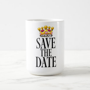 Mug Magic Enregistrer la couronne du mariage Date
