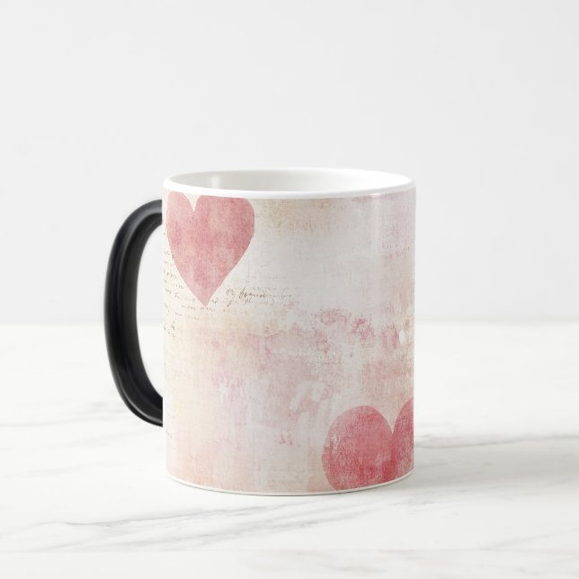 Mug Magic Fade Pink Hearts Valentines (Devant gauche)