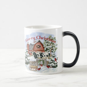 Mug Magic Fêtes de Noël Moo-ry pour les gens de la ferme e