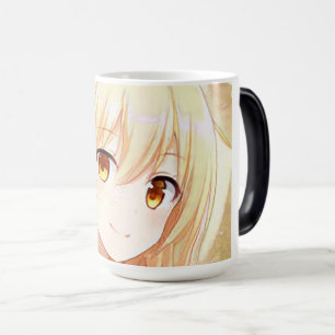 Mug Magic Fille blonde souriante aux yeux ambrés manga anime
