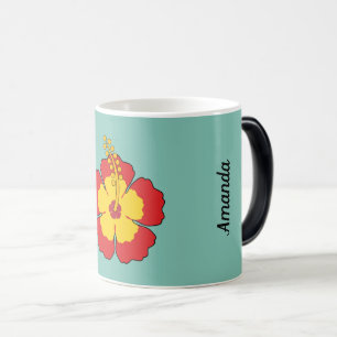 Mug Magic Fleur tropicale de l'Hibiscus rouge   Ajouter Votr