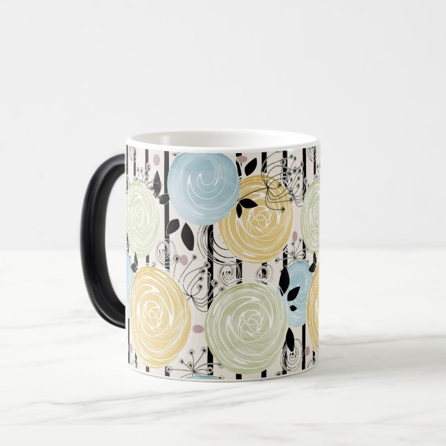 Mug Magic Fleurs rétro abstraites (Devant gauche)