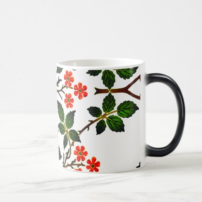 Mug Magic Flore du 19e siècle Feuillage vert rose (Droite)
