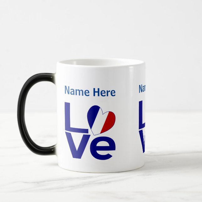 Mug Magic French Blue LOVE Gearr Drapeau Personnalisé  (Gauche)