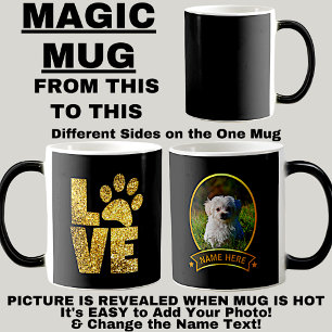 Mug Magic Golden Paw Love - Ajouter Votre Chien Photo & Nom