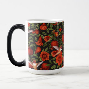 Mug Magic Grenades et colibris/feuilles verts en noir