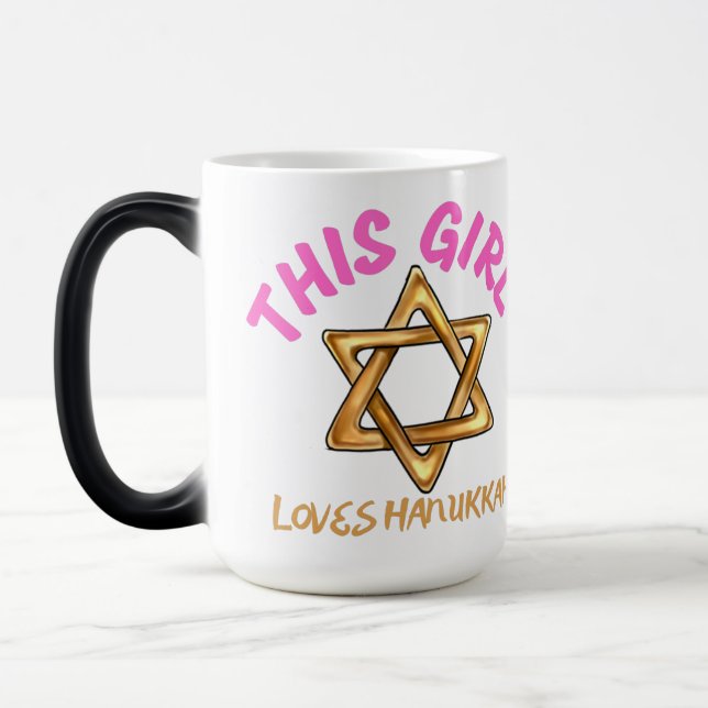 Mug Magic hanoukka, joyeuse hanoukka, menorah, chanoukah, (Gauche)