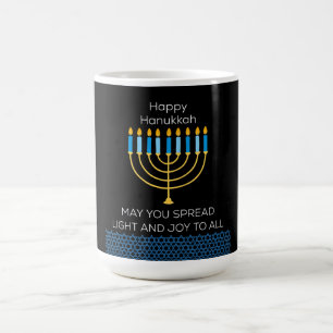 Mug Magic Hanukka drôle et heureux, Chouette Chanukah bleu U