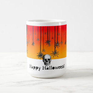 Mug Magic Happy Halloween orange ombre avec crânes