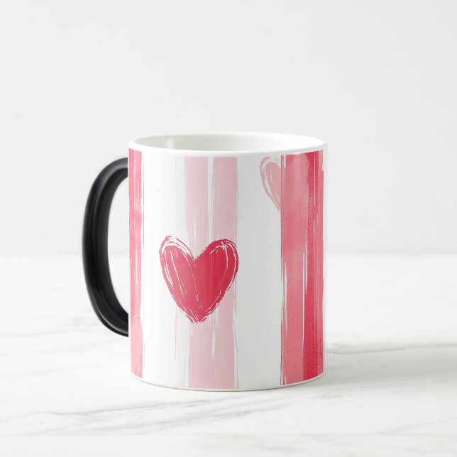 Mug Magic Hearts and stripes Valentines (Devant gauche)