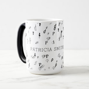 Mug Magic Initiales élégantes & nom Typographie
