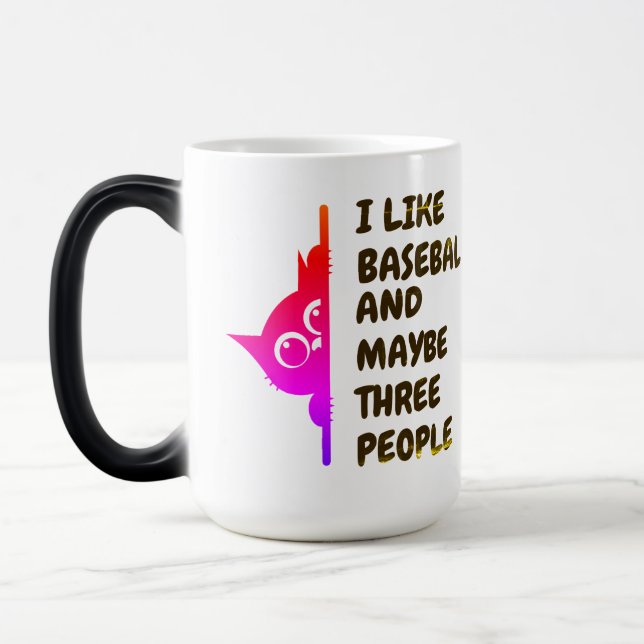 Mug Magic J'aime le chat qui regarde le baseball (Gauche)
