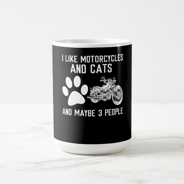 Mug Magic J'Aime Les Motocyclettes Et Les Chats Un Don D'Art (Centre)