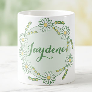 Mug Magic Jaune pastel vert personnalisé Daisy