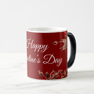 Mug Magic Joyeuse Saint-Valentin Florale Élégante Rouge