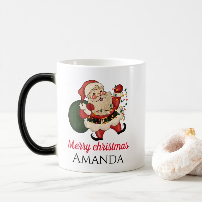 Mug Magic Joyeux Noël père Noël et cadeau (Avec donut)