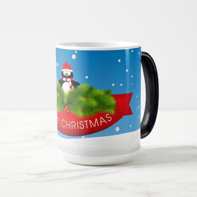Mug Magic Joyeux pingouin de Noël (Devant droit)