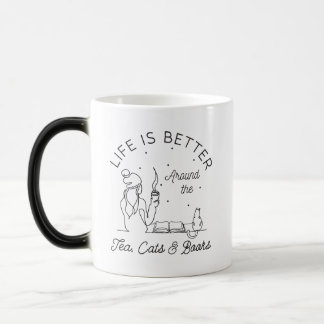 Mug Magic La vie est meilleure autour du Thé Chats et Livres