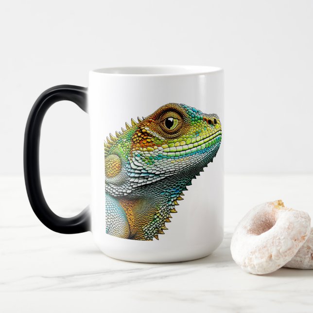 Mug Magic Lézard d'aspect cool Art IA (Avec donut)