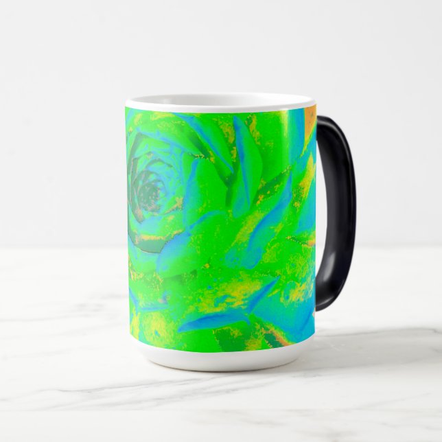 Mug Magic Lime Green Chartreuse Succulent Sedum Rosette (Devant droit)