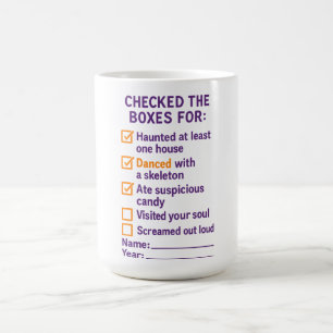 Mug Magic Liste Halloween Drôle de Cases à Cocher Effrayante