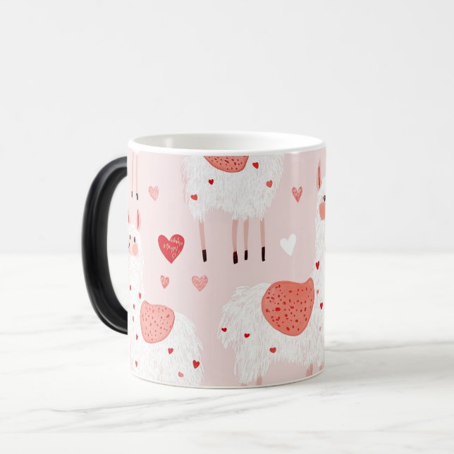 Mug Magic Llamas pattern valentines (Devant gauche)