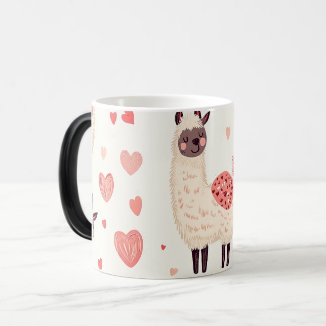 Mug Magic Llamas pattern valentines (Devant gauche)