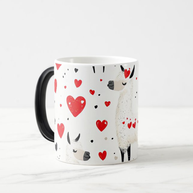 Mug Magic Llamas pattern valentines (Devant gauche)