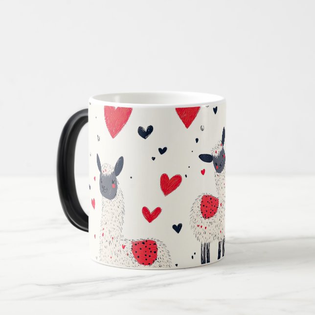 Mug Magic Llamas pattern valentines (Devant gauche)