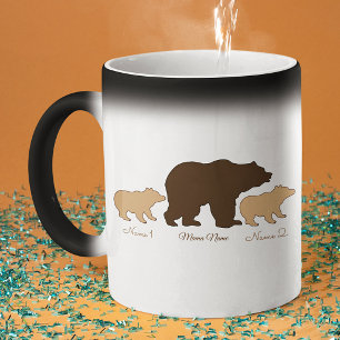Mug Magic Maman Ourse Personnalisée Avec 2 Noms D'Enfants Ca