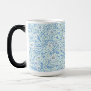 Mug Magic Marguerites en blanc et bleu sur verre de mer