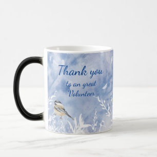 Mug Magic Merci Volontaire Aquarelle Chickadee Citation